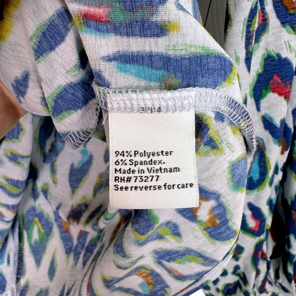 Nine West Cheetah Blouse Multicolor Blue Women's Small Winter 2019 - Picture 10 of 11